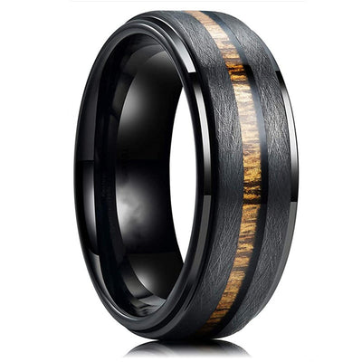 Anillo de Acero Inoxidable con Textura de Madera Negra - Image 14
