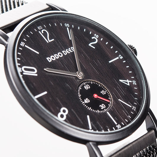 Reloj de Moda con Esfera de Madera y Diseño Dimple Unisex - Image 3