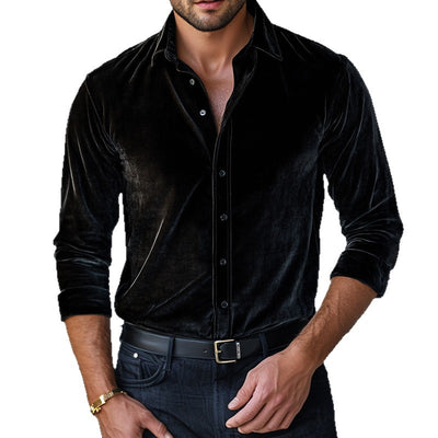 Camisa Casual de Manga Larga para Hombre - Colores Sólidos Otoño Invierno - Image 5