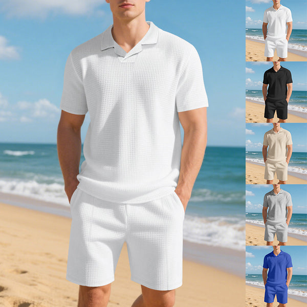 Conjunto Casual de Polo Holgado y Shorts para Hombre