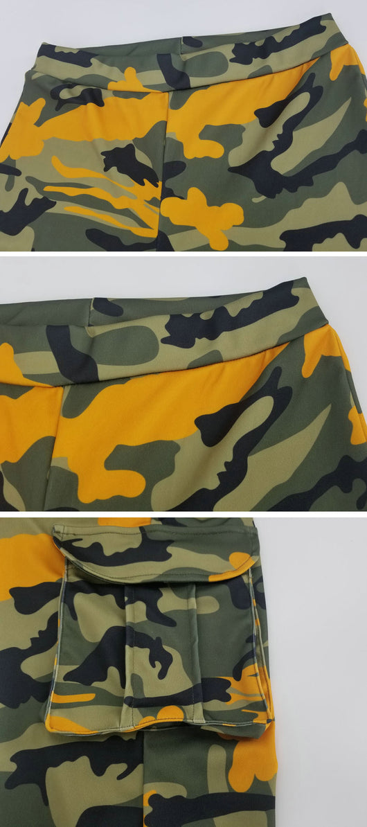 Pantalones Casuales Camuflaje Talla Grande para Mujer - Otoño Invierno - Image 21