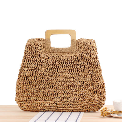 Bolsa de Playa Redonda Tejida a Mano - Bolso Cruzado de Ratán para Mujer - Image 53