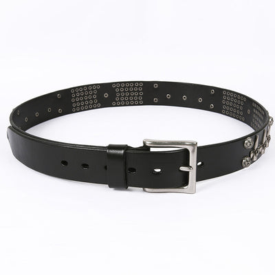 Cinturón de Cuero para Hombre Estilo Punk DJ con Calavera - Versátil y Atrevido - Image 4