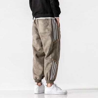 Pantalones Casuales de Gamuza con Forro Térmico y Diseño Retro Japonés - Image 3