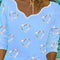 Playera Estampada Cuello V Manga Larga Versátil