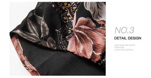 Blusa Floral de Chifón con Escote en V y Mangas Largas para Mujer - Image 10