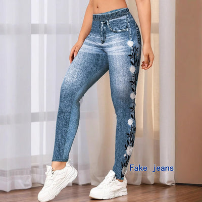 Leggings de Estilo Denim con Estampado Digital para Mujer - Image 2