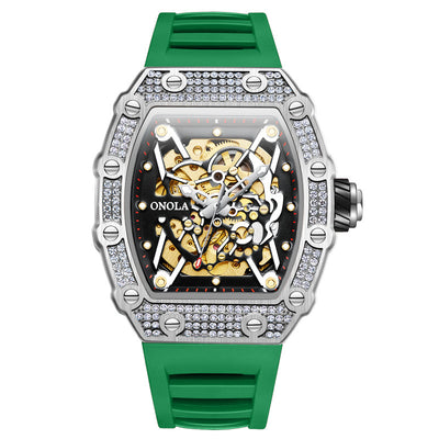 Reloj Automático para Hombre con Cristales y Correa de Silicona Resistente al Agua - Image 18