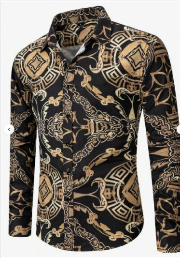 Camisa Casual de Manga Larga con Estampado para Hombre - Image 28