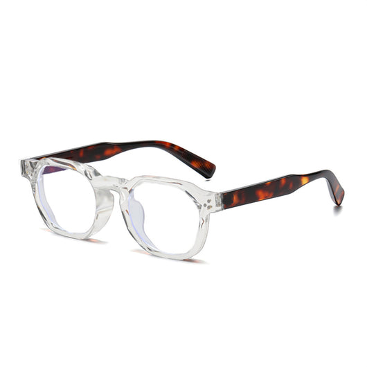 Black square-frame sunglasses with bright yellow lenses and small silver studs on the front corners. - Image 19