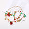 Conjunto de Collar Navideño con Flores en Colores Vibrantes