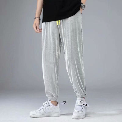 Pantalones Drapeados Ice Silk con Elasticidad para Hombre - Image 5