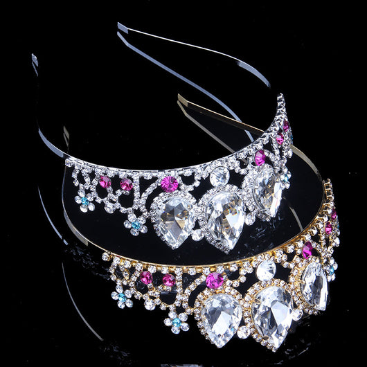 Corona de Novia Estilo Europeo con Cristales Brillantes - Image 3