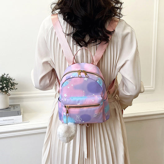 Mochila Casual de Gran Capacidad en Colores Pastel con Textura Nylon - Image 4