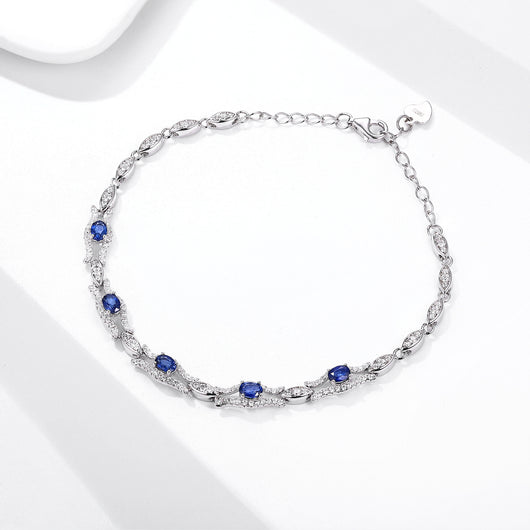 Pulsera de Zafiro Natural Mujer Plata S925 - Joyería de Diseño Premium Original - Image 9