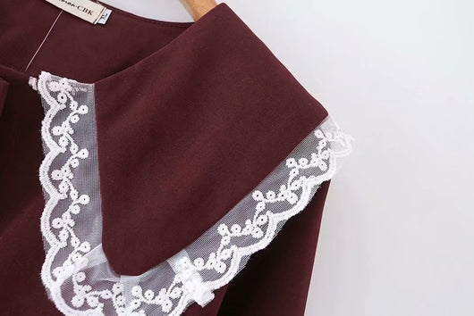 Blusa Casual de Cuello Babero Rejuvenecedora de Manga Larga Suelta - Image 14