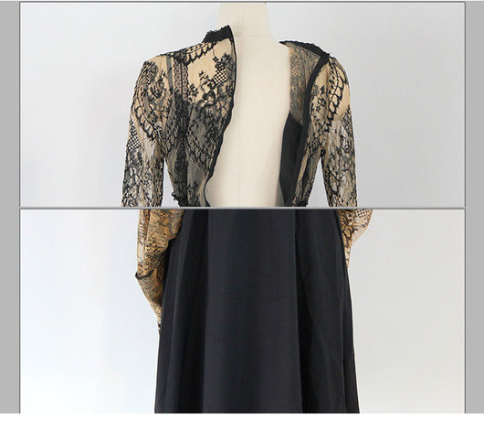 Vestido Midi Encaje Cintura Ajustada con Vuelo - Image 15