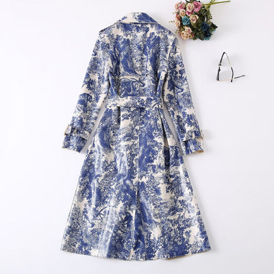Abrigo Trench Estilo Retro con Estampado Animal y Cintura Ajustable - Image 4
