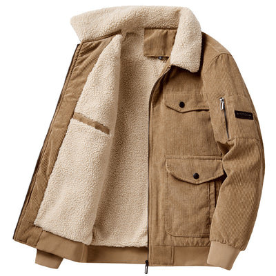 Abrigo Acolchado Coreano para Hombre con Bolsillos Grandes y Forro de Lana de Cordero - Image 9