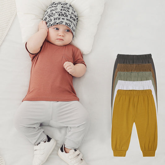 Pantalones Casuales de Fibra de Bambú para Bebé - Primavera y Otoño