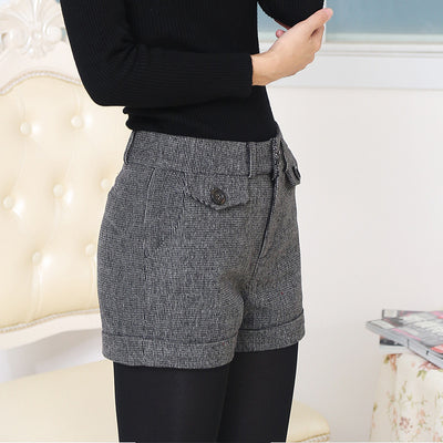 Shorts de Lana a Cuadros para Mujer - Estilo Casual y Elegante - Image 11