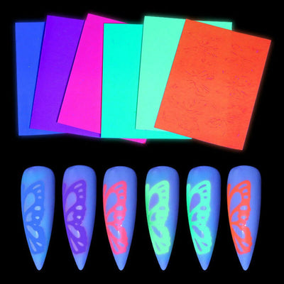Calcomanías de Uñas Efecto Láser Flame