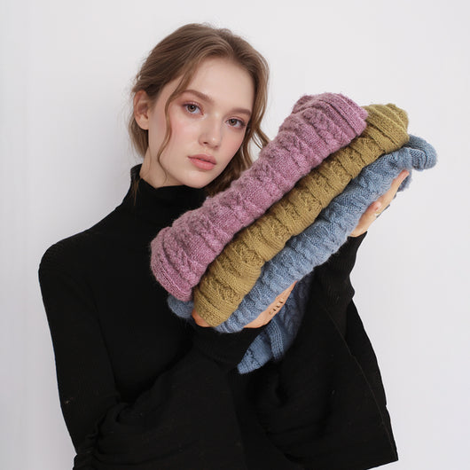 Bufanda de Lana Gruesa Otoño Invierno Estilo Europeo Americano con Textura Cashmere Artificial - Image 3