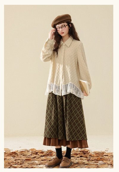 Falda de Invierno Verde Vintage para Mujer - Diseño Elegante y Moderno - Image 9