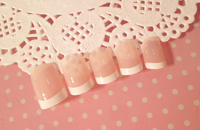 Uñas Postizas Francesas Largas - Parches de Diseño Nail Art - Image 3