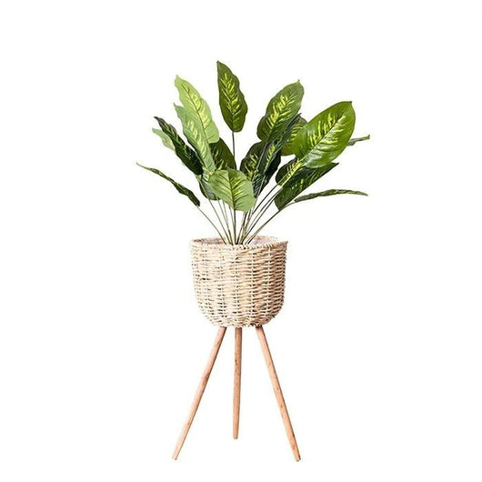 Macetero de Pie en Fibra Natural - Decoración Elegante para Interiores - Image 2