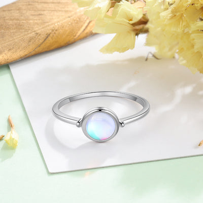 Anillo de Piedra Luna Redonda en Plata para Mujer - Image 4
