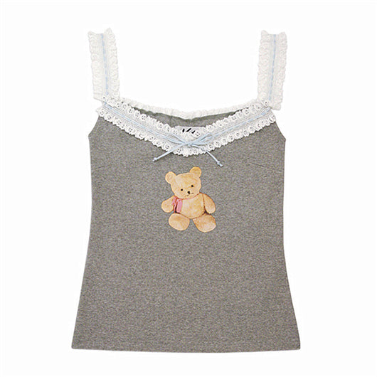 Chaleco Infantil de Encaje Velvet con Lazo y Osito - Manga Larga y Corta - Image 10