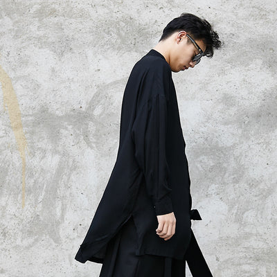 Camisa Suelta de Seda para Hombre - Elegancia Oscura - Image 8