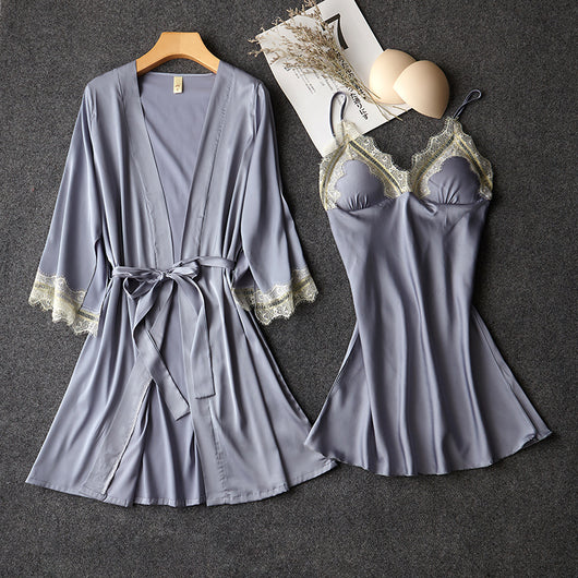 Pijama Sexy de Primavera y Otoño para Mujer - Conjunto de Dos Piezas con Tirantes - Image 12