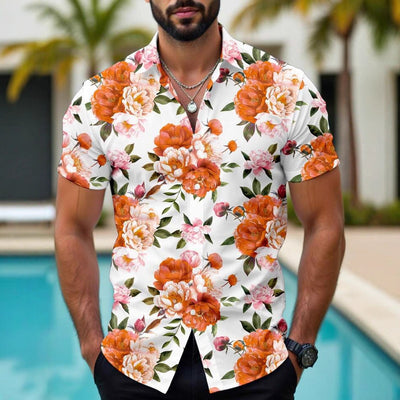 Camisa Casual Hawaiana con Estampado Floral 3D para Hombre - Image 3