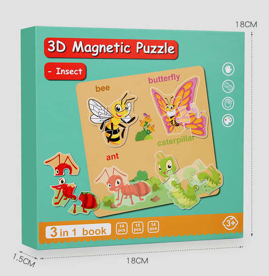 Puzzle Magnético 3D de Libros Plegables Avanzado para Niños - Image 14