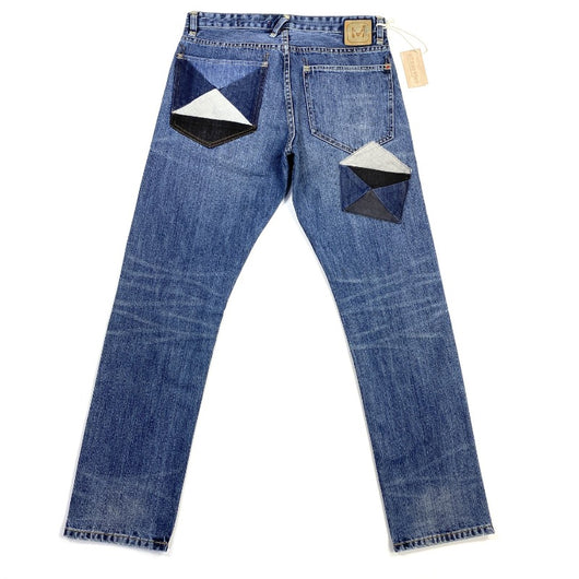 Pantalones Tipo Mendigo Retro con Parches para Hombre - Image 8