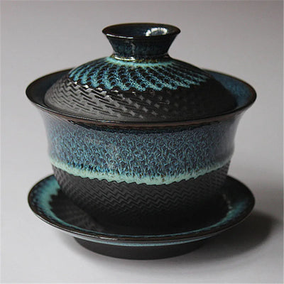 Gaiwan Tradicional Tianmu con Esmalte Cambiante - Cerámica Kung Fu Tea - Image 6