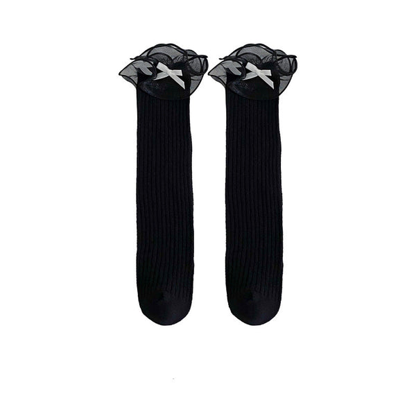 Calcetines Escolares Estilo Lolita con Encaje y Moño para Niñas - Image 5