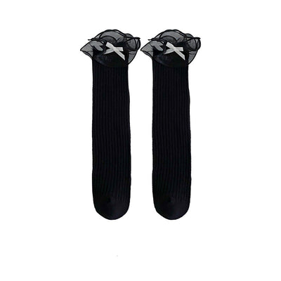 Calcetines Escolares Estilo Lolita con Encaje y Moño para Niñas - Image 5