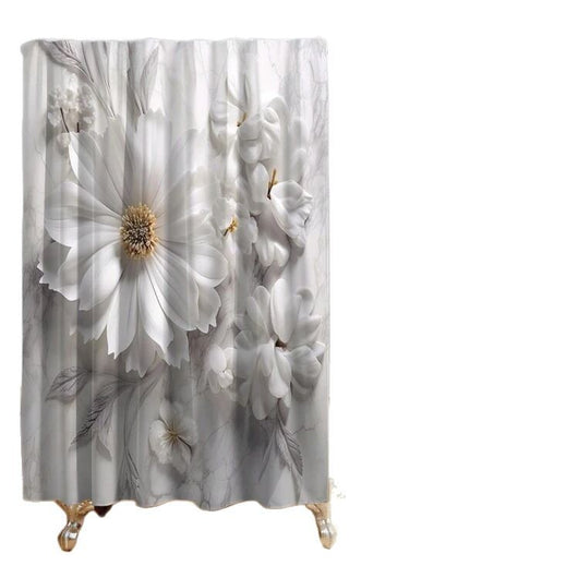 Cortina de Baño Impermeable con Diseño Floral Elegante - Image 5