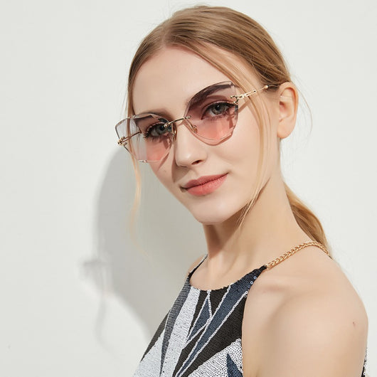 Gafas de Sol Retro Cat Eye para Mujer con Corte Diamante - Image 9