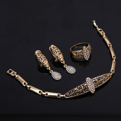 Conjunto de Joyería de Cristal: Collar y Aretes (4 Piezas) - Image 5