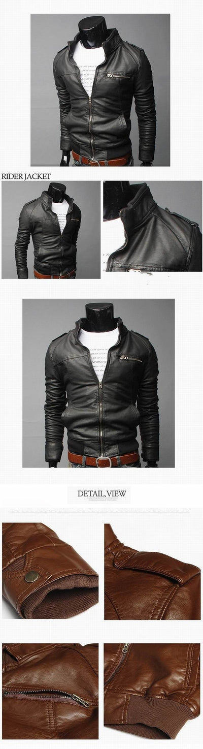 Chaqueta de Cuero Premium para Hombre - Otoño e Invierno - Image 11