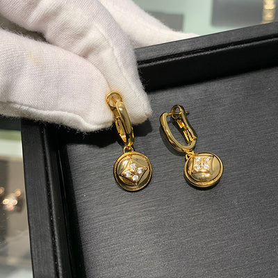 Aretes Largos de Cadena con Trébol de Cuatro Hojas y Diamantes - Image 3