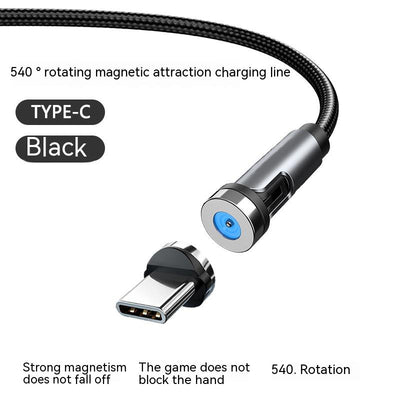 Cable Magnético 3 en 1 de 540° Rotativo - Carga Rápida Android, USB-C y Lightning - Image 11