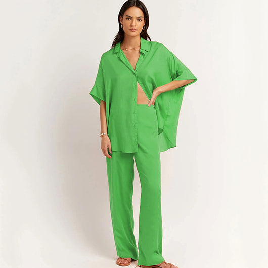 Conjunto de Pantalón y Blusa Suelta en Algodón y Lino para Mujer - Image 6