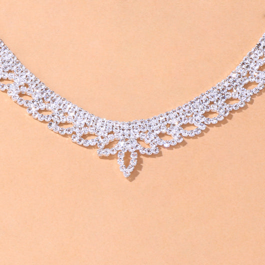 Conjunto de Collar y Aretes de Novia Lujo Ligero para Vestido de Boda - Image 3