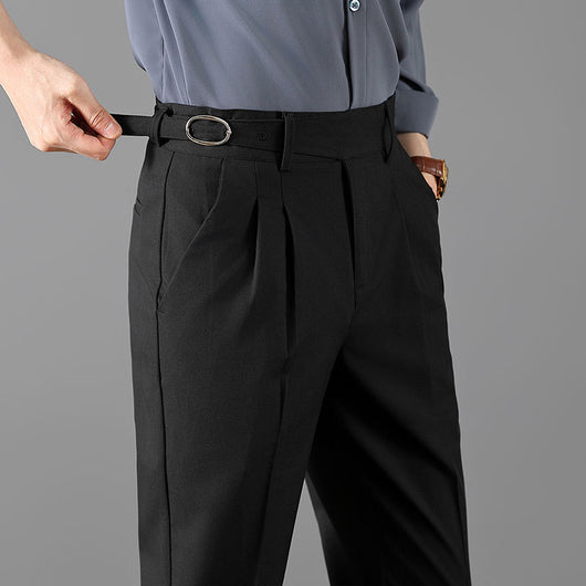 Pantalones Slim Fit de Corte Recto Estilo Británico para Hombre - Image 4