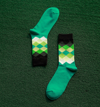 Calcetines Largos de Algodón para Hombre con Diseño de Diamantes Coloridos - Image 8